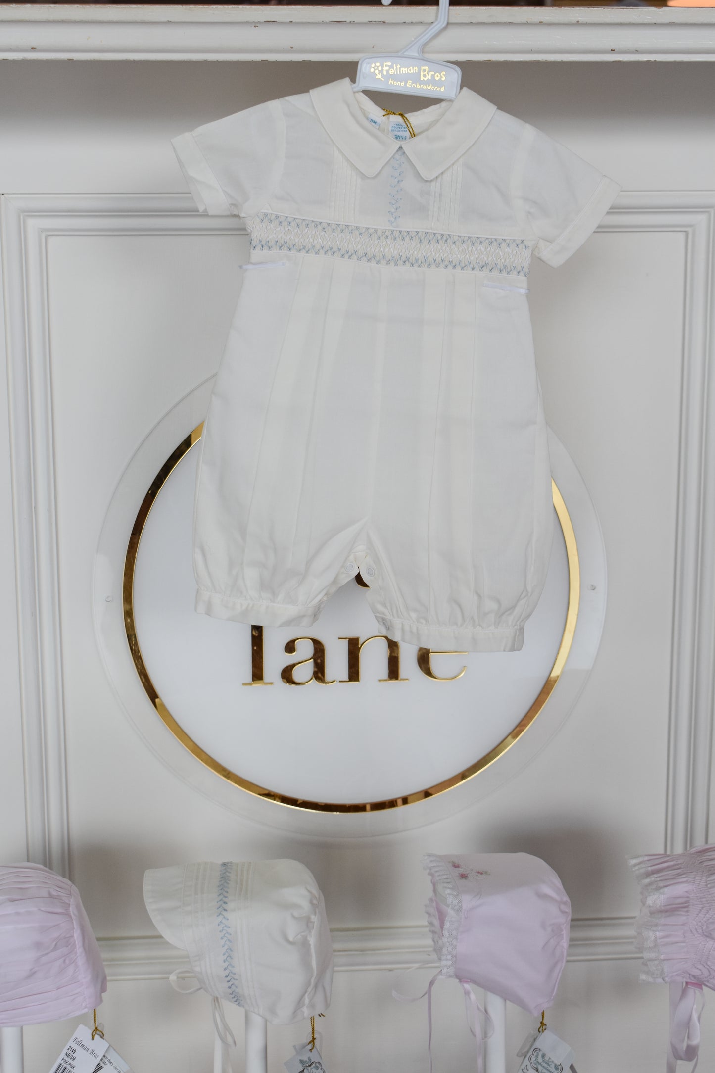 Vintage Smocked Boy Blues Romper