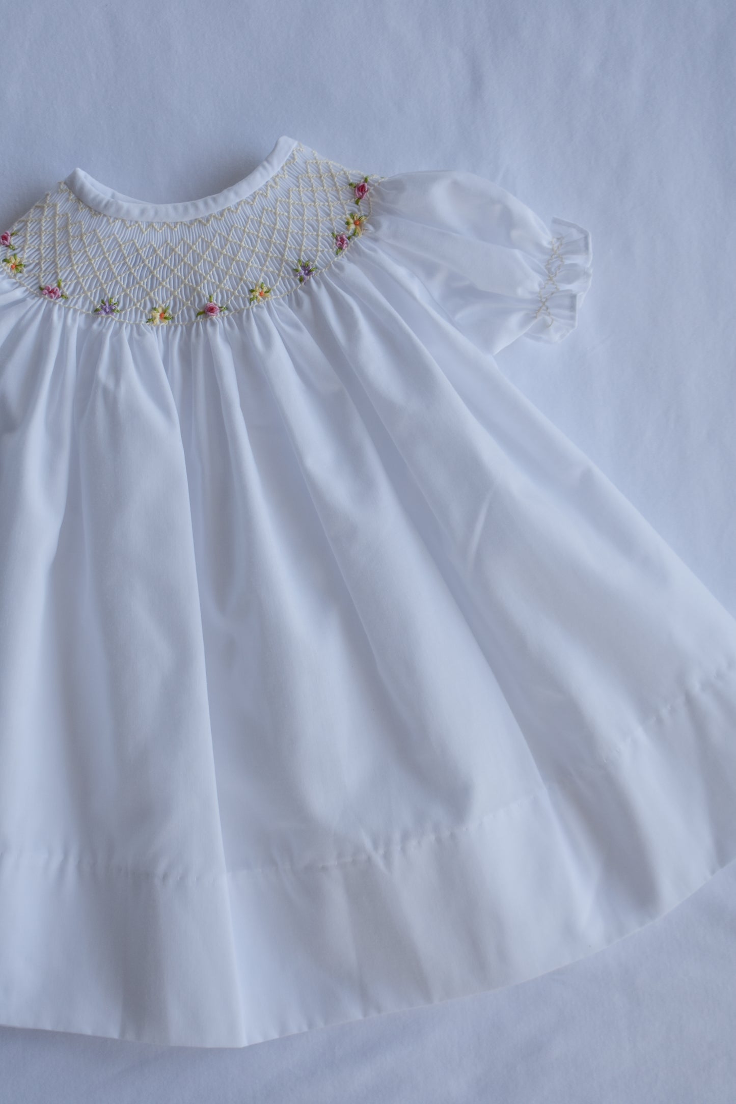 Fall Florals-White Bishop Dress