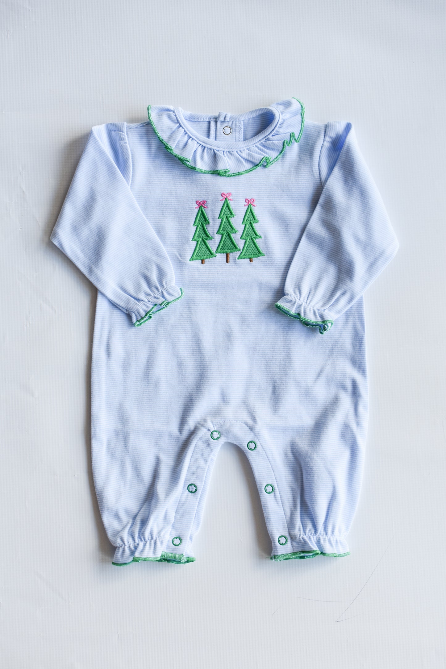 Enchanted Evergreens Girl's Ruffled Knit Romper