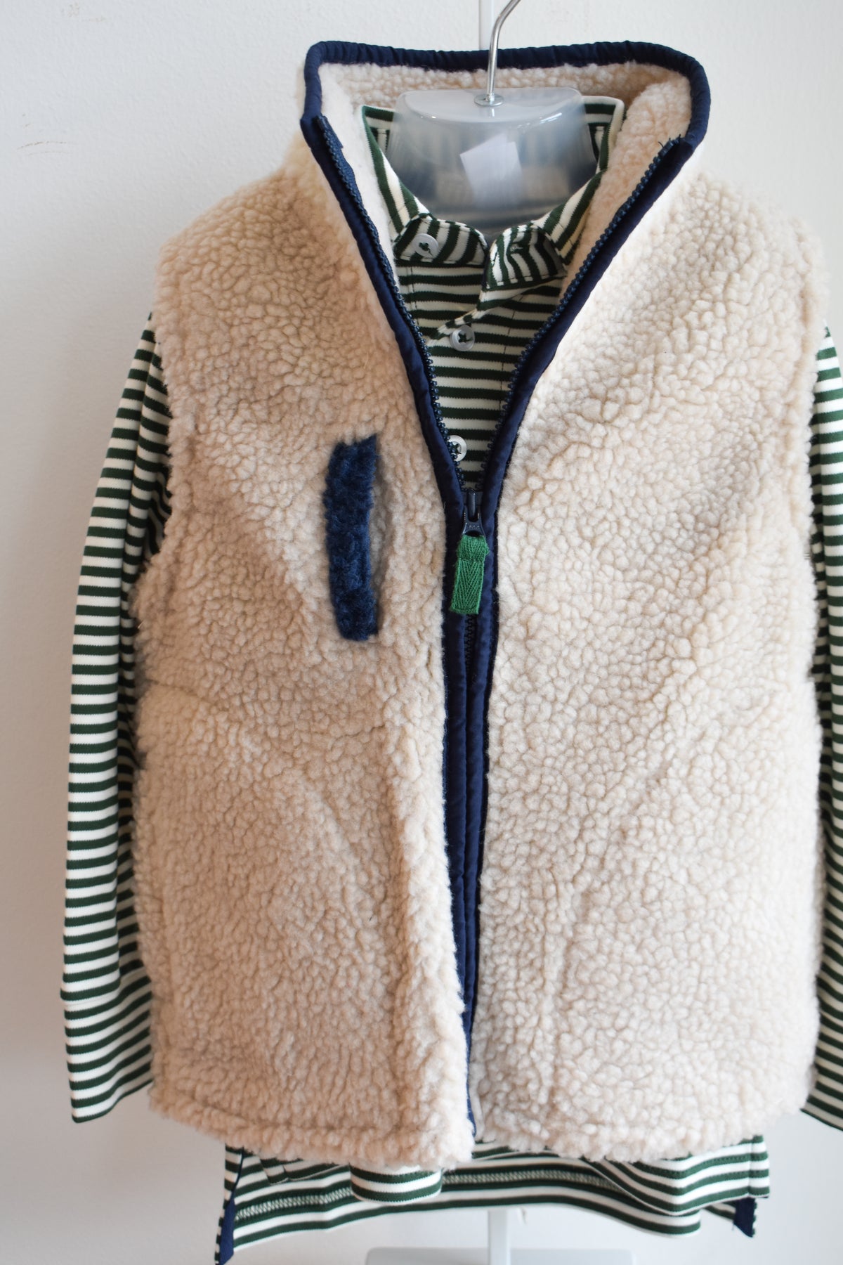 Prim and Proper Polo LS-Grier Green/Palmetto Pearl Stripe