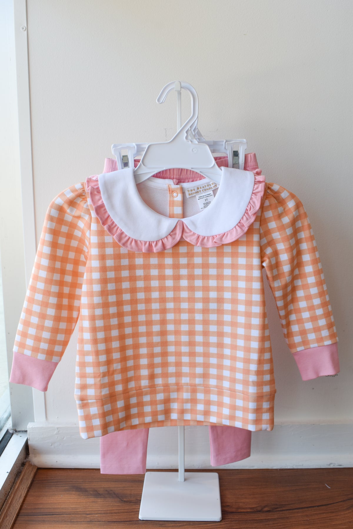Maude's Ruffle Cassidy Comfy Crewneck-Sherbet Gingham