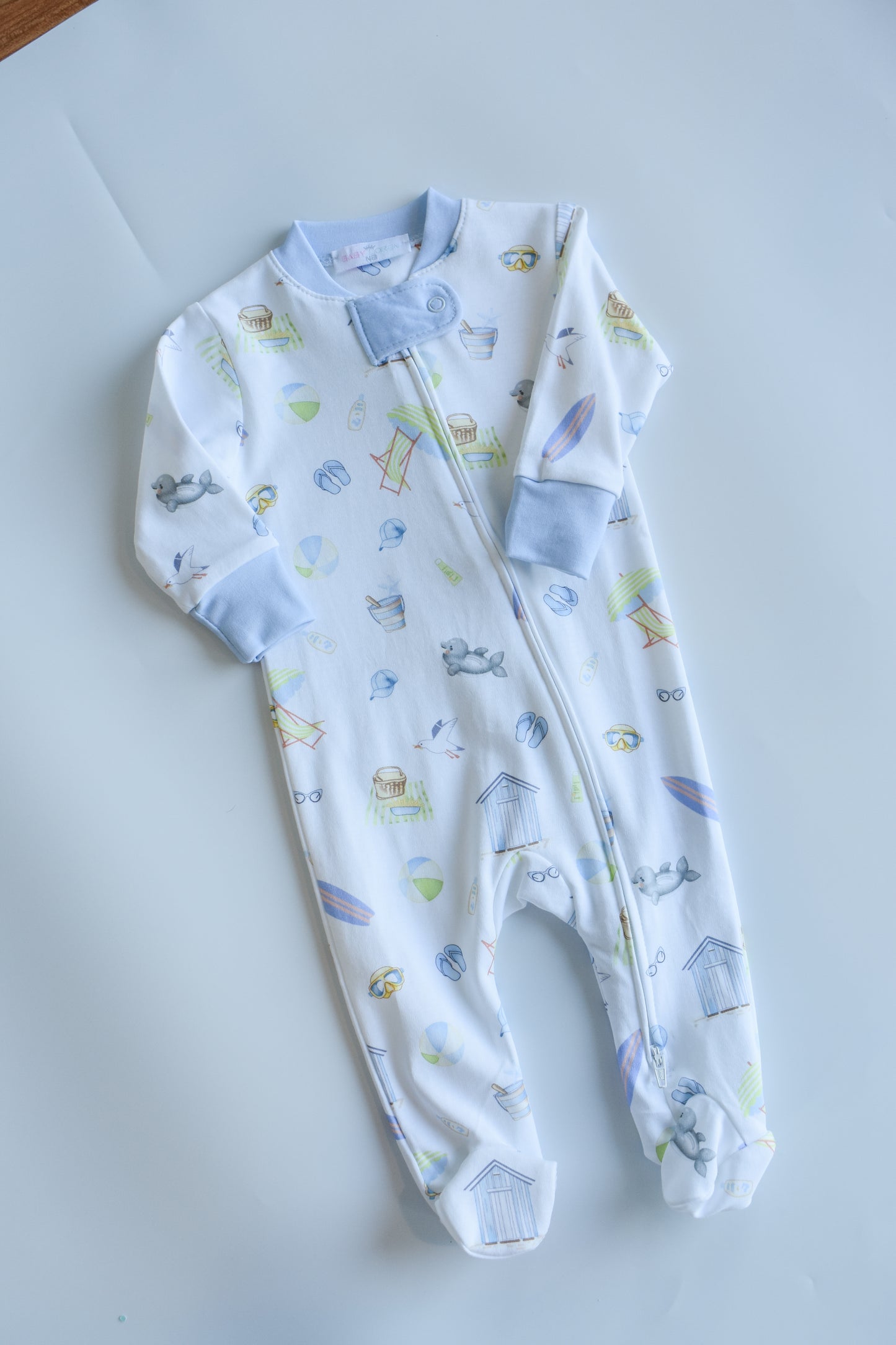 Sandy Blue Toes-Boy’s Zipper Footie