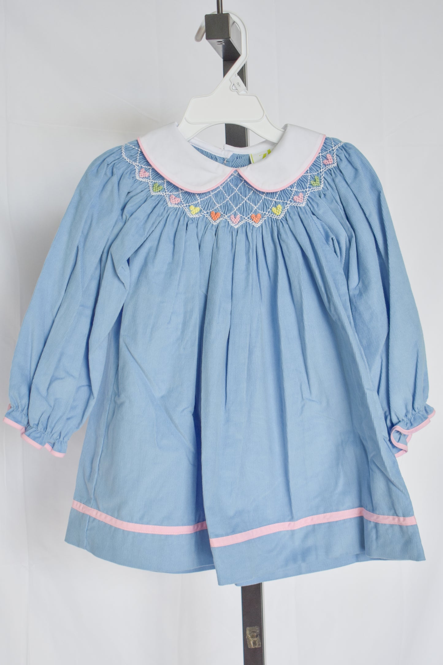 Sweetheart Smocked Corduroy Bishop Dress