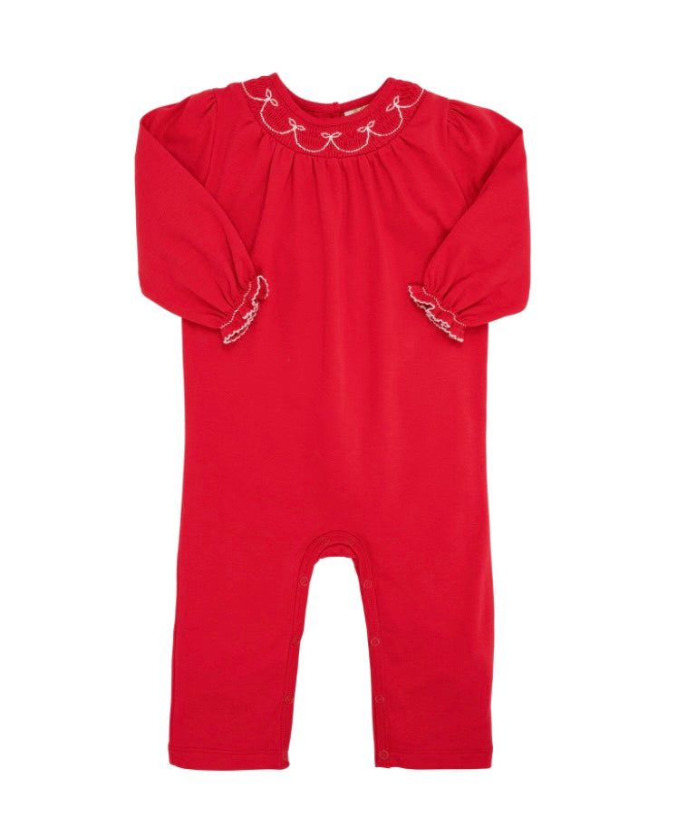 Long Sleeve Bridget Romper-Richmond Red
