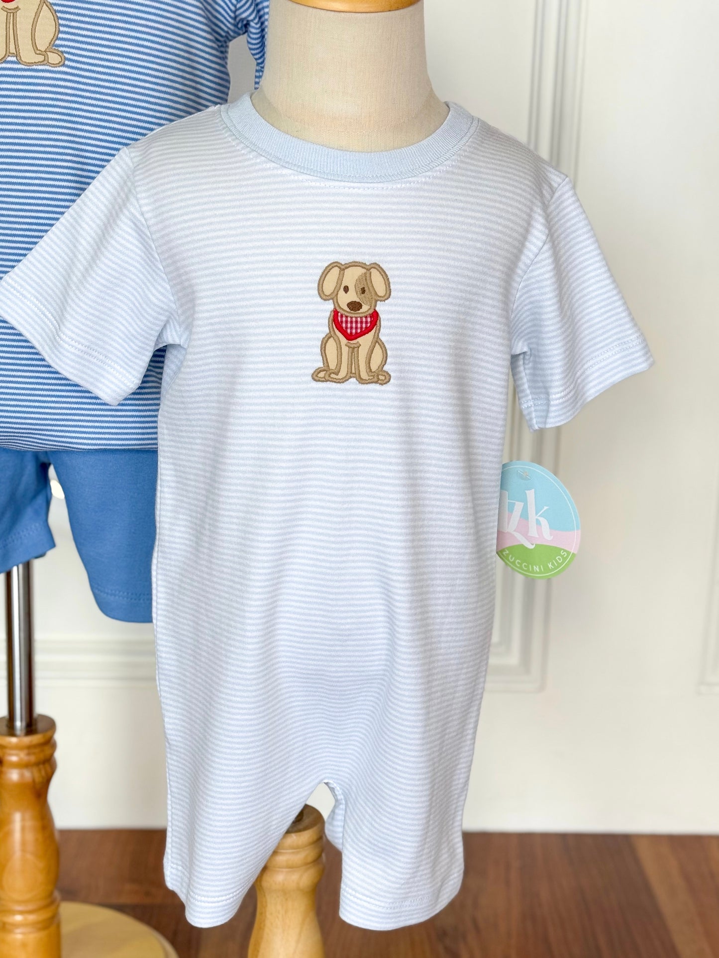 Labrador Straight Bubble,Light Blue Bitty Stripe Knit