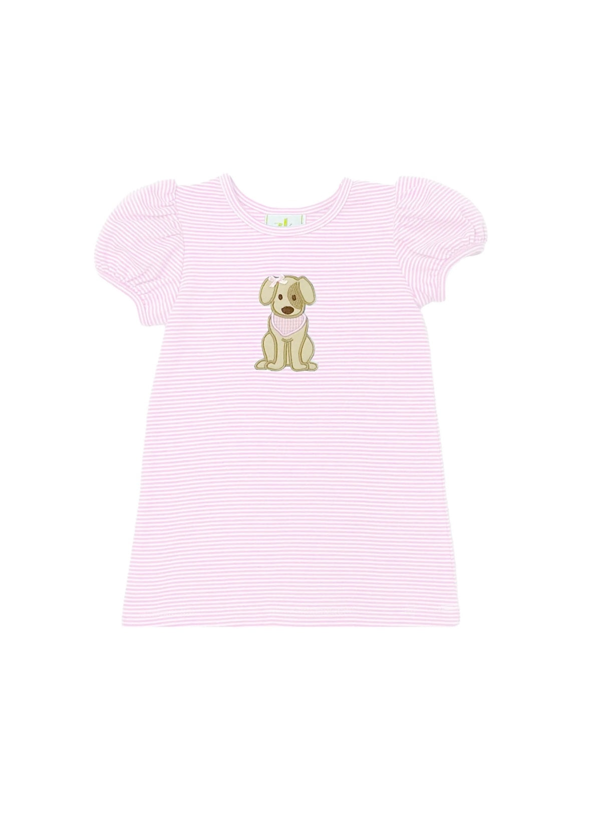 Labrador Pam's Dress, Pink Bitty Stripe Knit