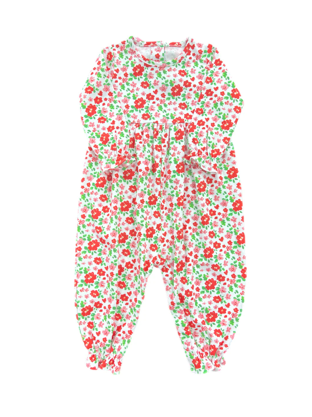 Isla Knit Long Bubble, Red & Pink Floral