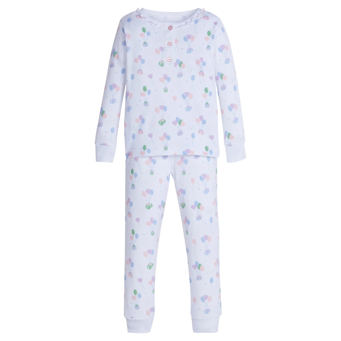 Ruffled Printed Jammies - Pink Balloons