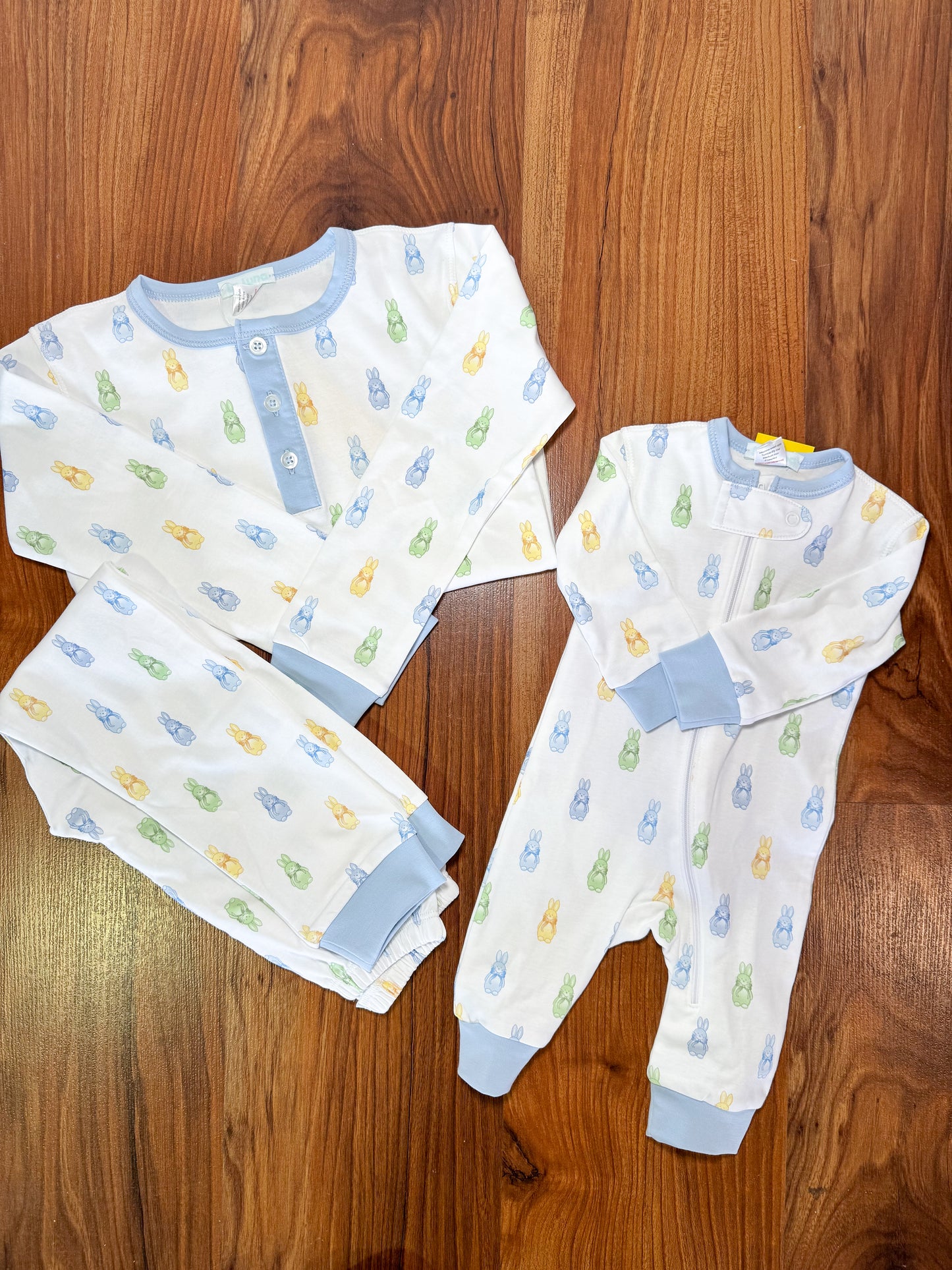 Colorful Bunny PJ Pant Set-Blue