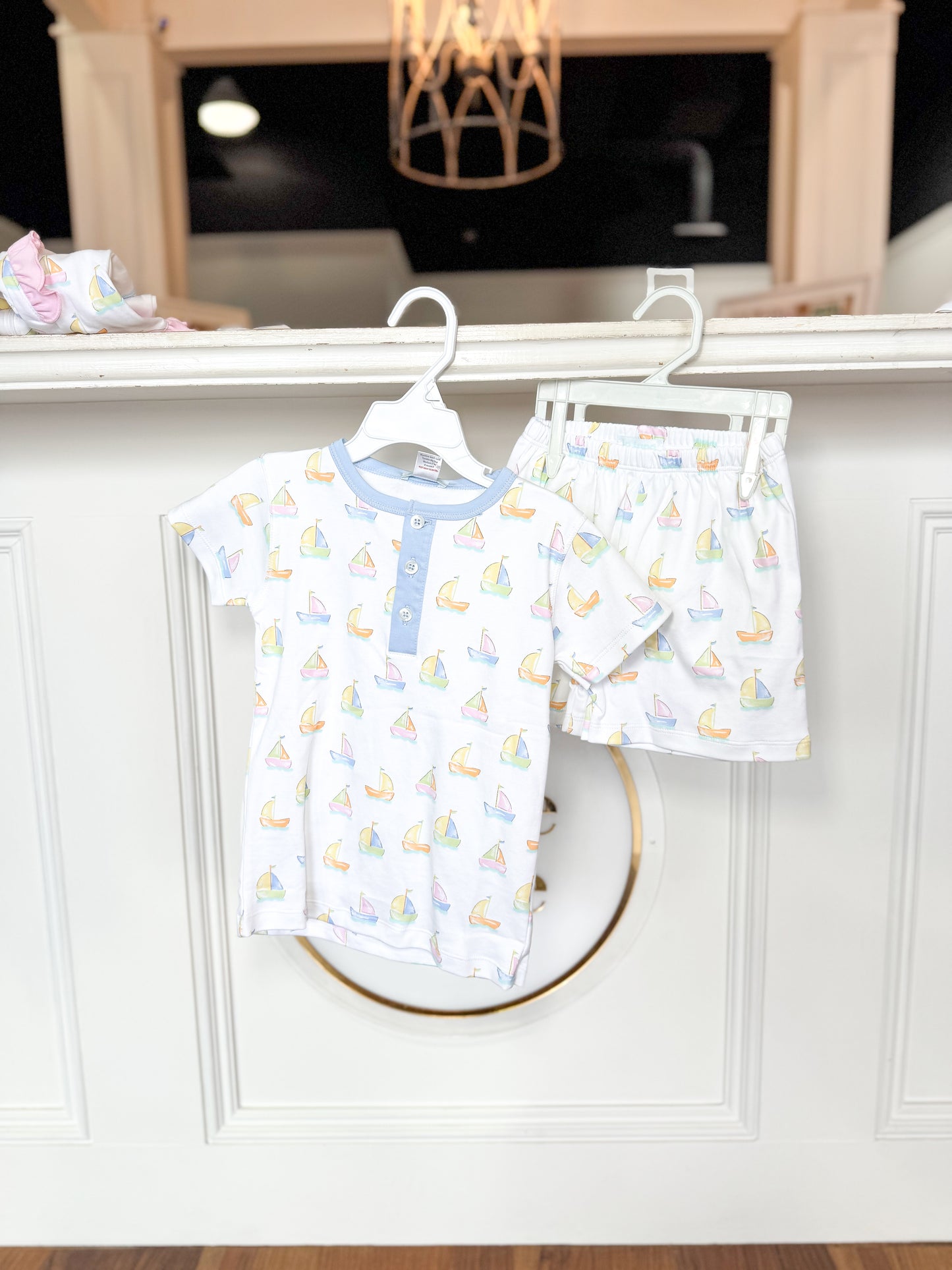 Sailboat Pj Short Set-Blue
