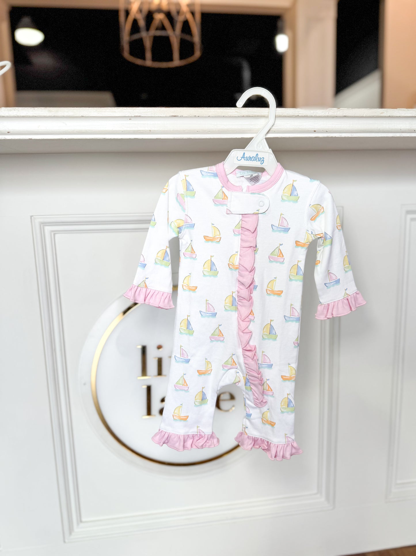 Sailboat Ruffled Jammie-Pink