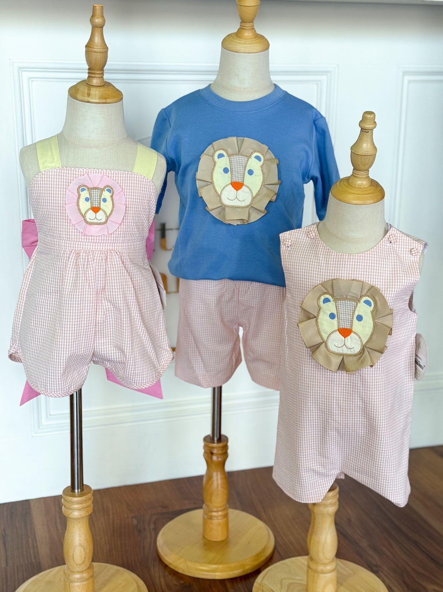 Roaring Lioness Seersucker Romper w/ Bow