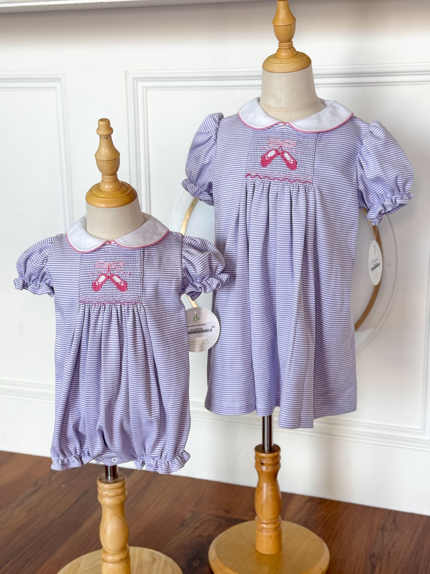 Ballerina Sylvie Dress, Lavender Bitty Stripe Knit