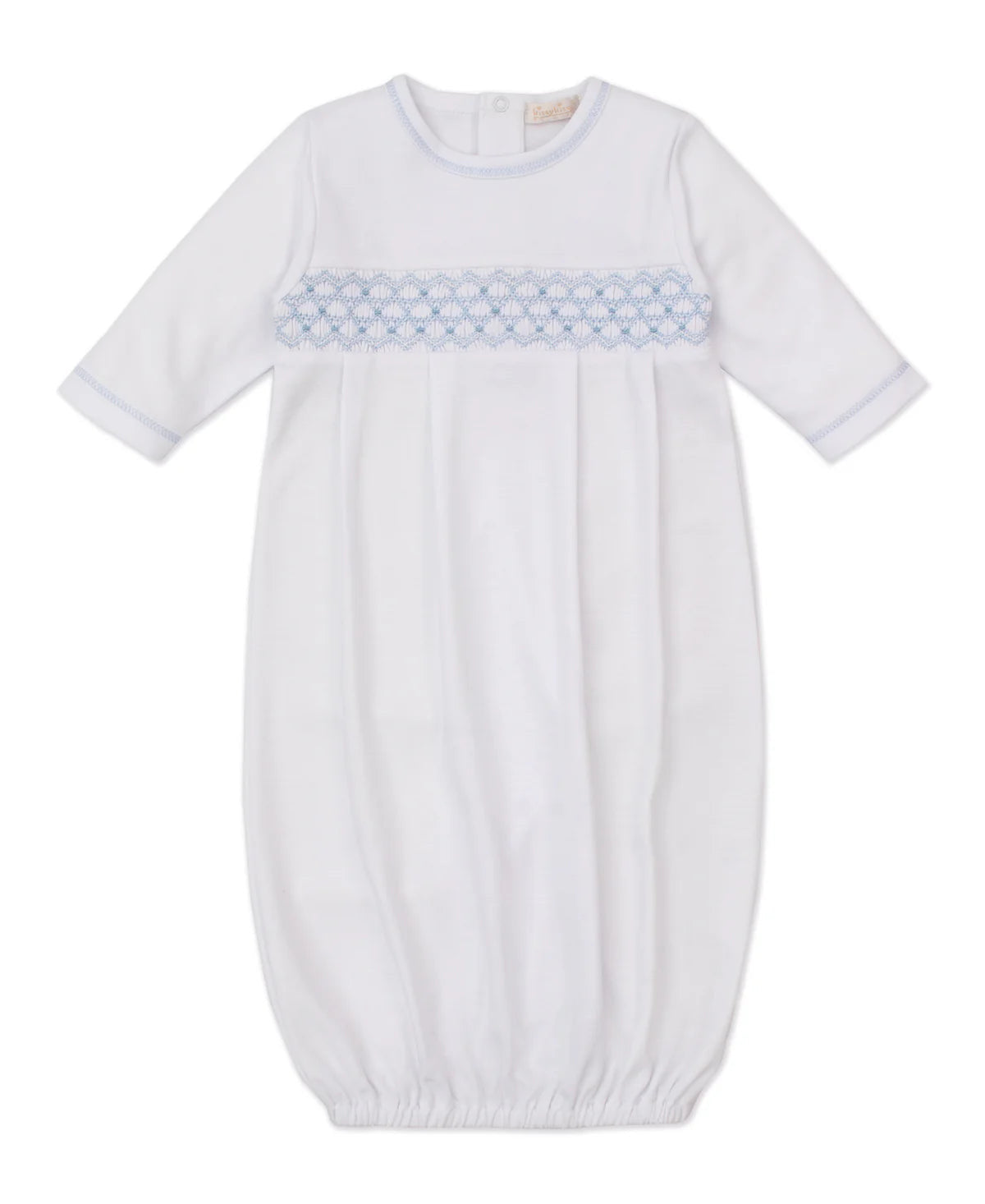 Blue Hand Smocked Sack Gown