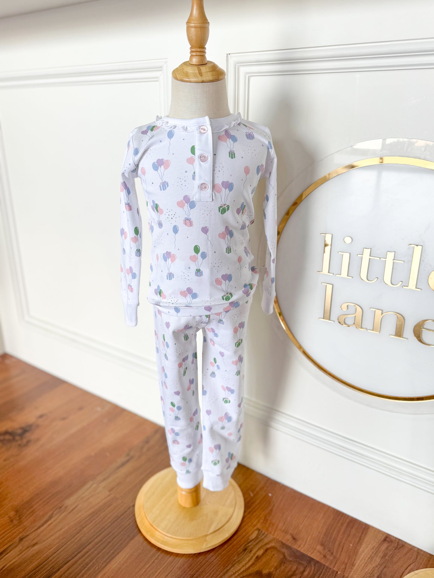 Ruffled Printed Jammies - Pink Balloons