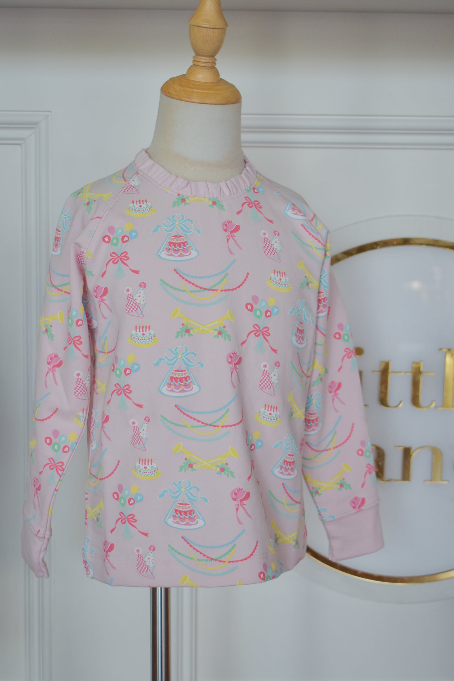 Cassidy Comfy Ruffled Crewneck-Golden Birthday