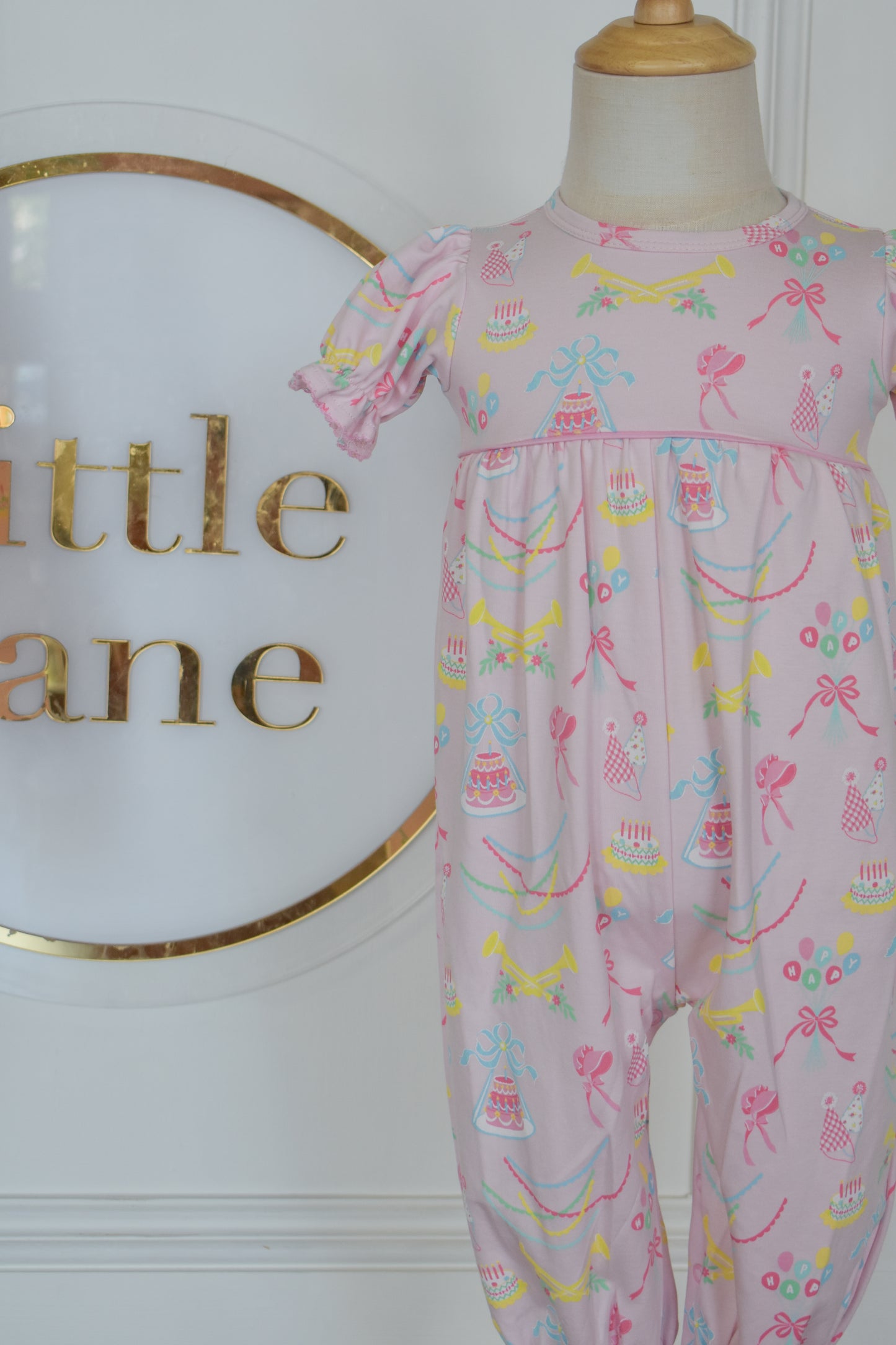 Short Sleeve Britt Romper-Golden Birthday