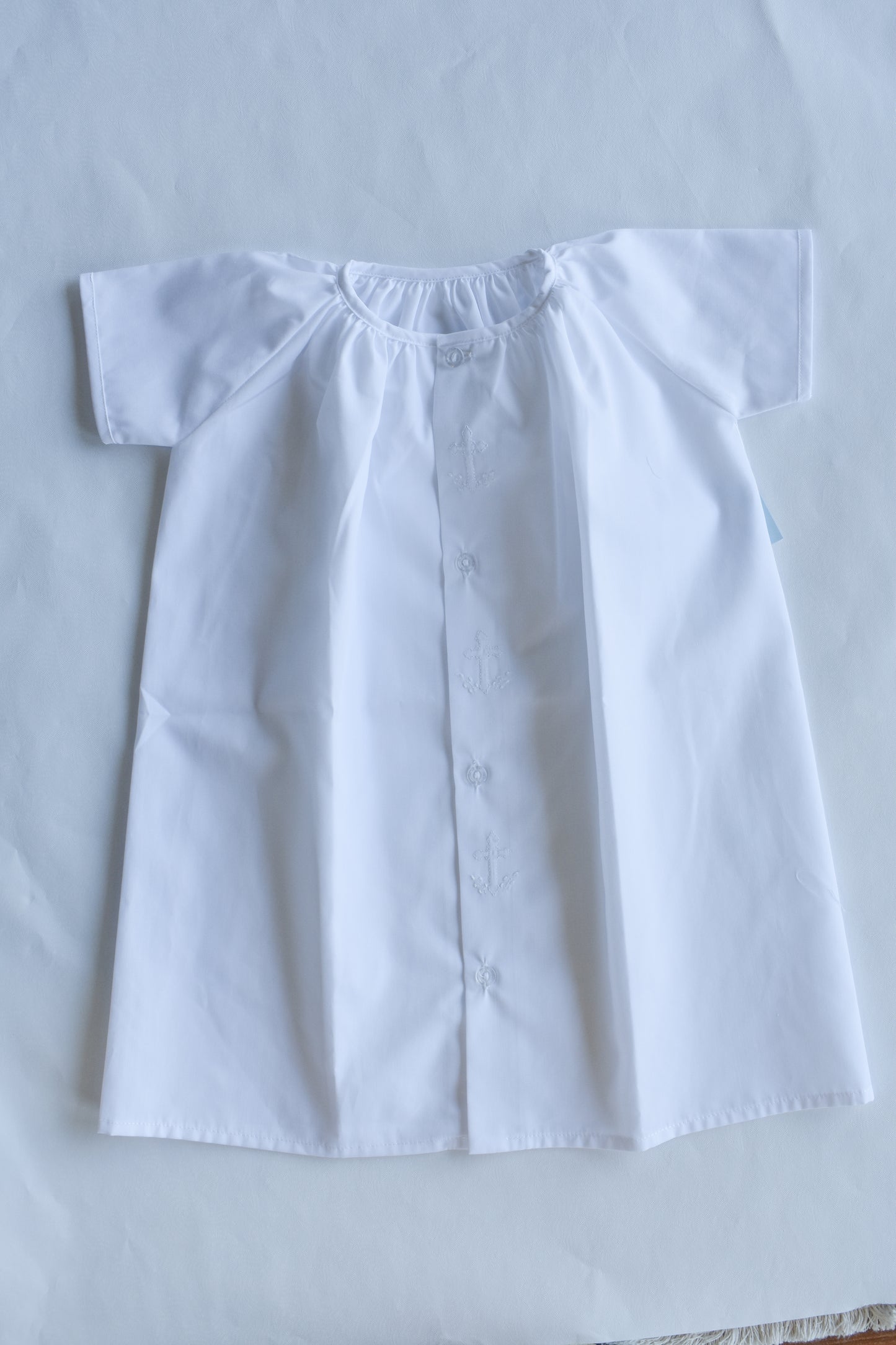 Auraluz Cross Embroidered Daygown-White