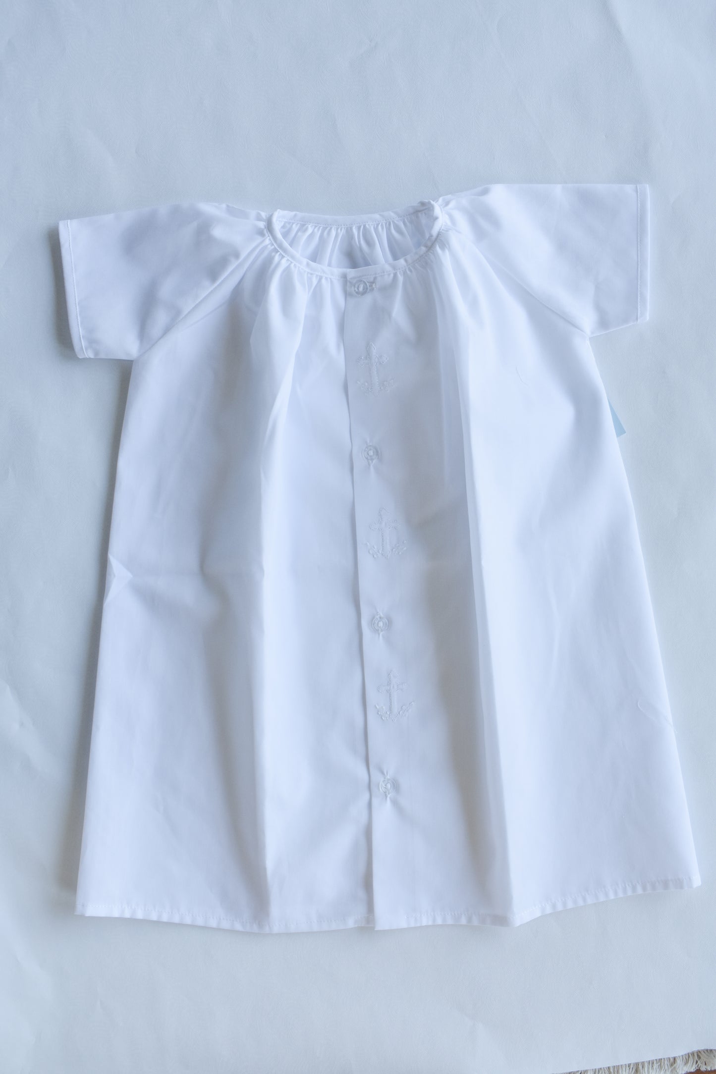 Auraluz Cross Embroidered Daygown-White