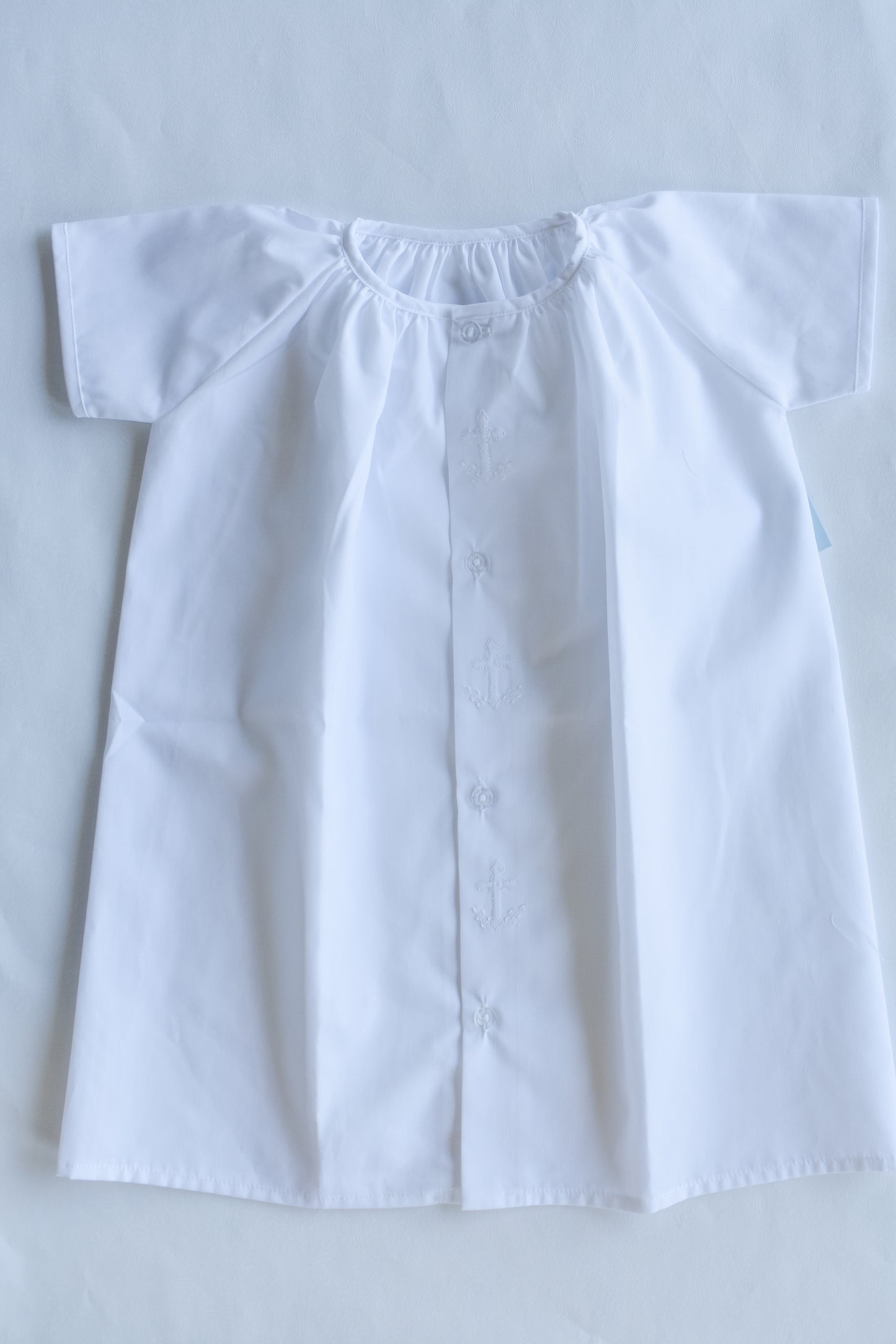 Auraluz Cross Embroidered Daygown-White