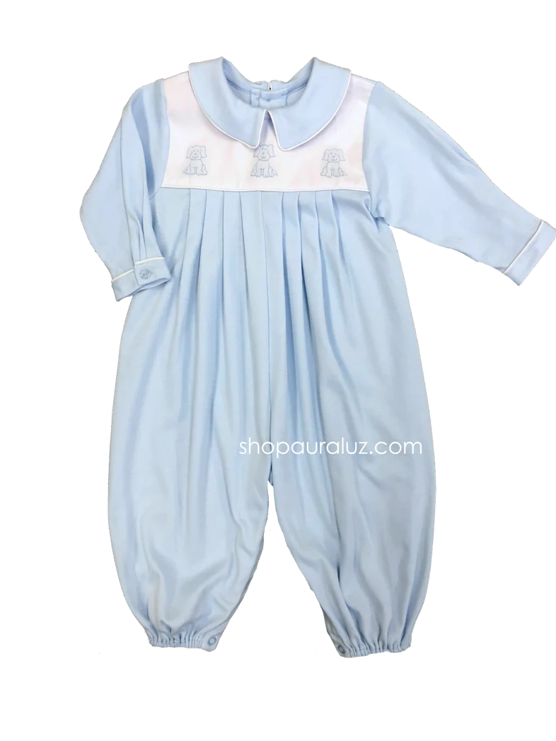 Pup Play Blue Knit Embroidered Longall