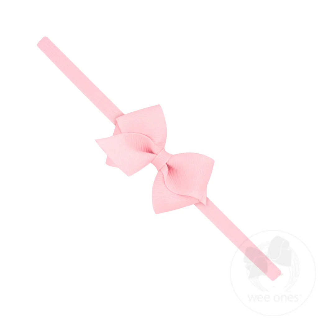 Wee Grosgrain Bow on Matching Nylon Band