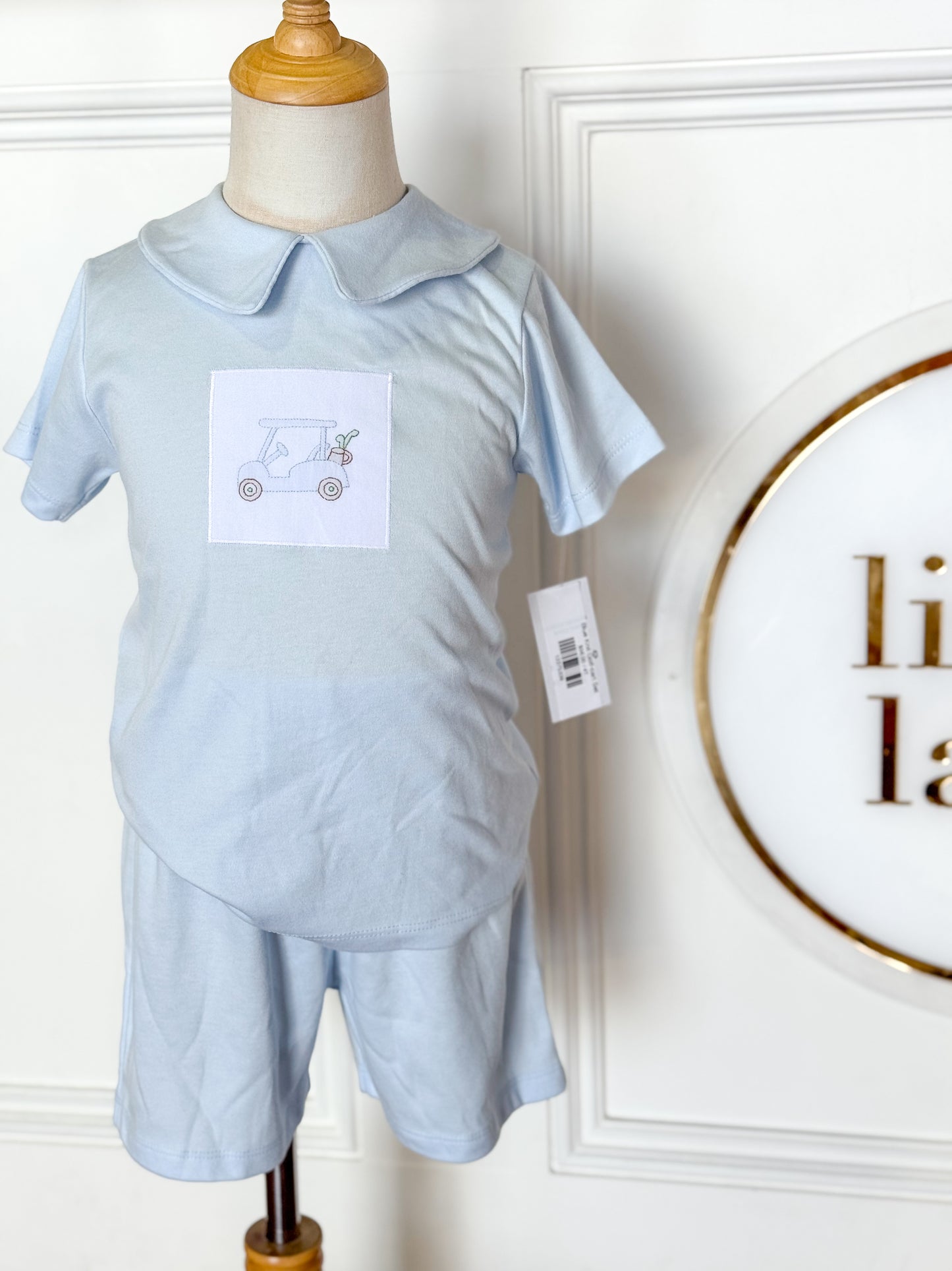 Blue Knit Golf Cart Bloomer Set
