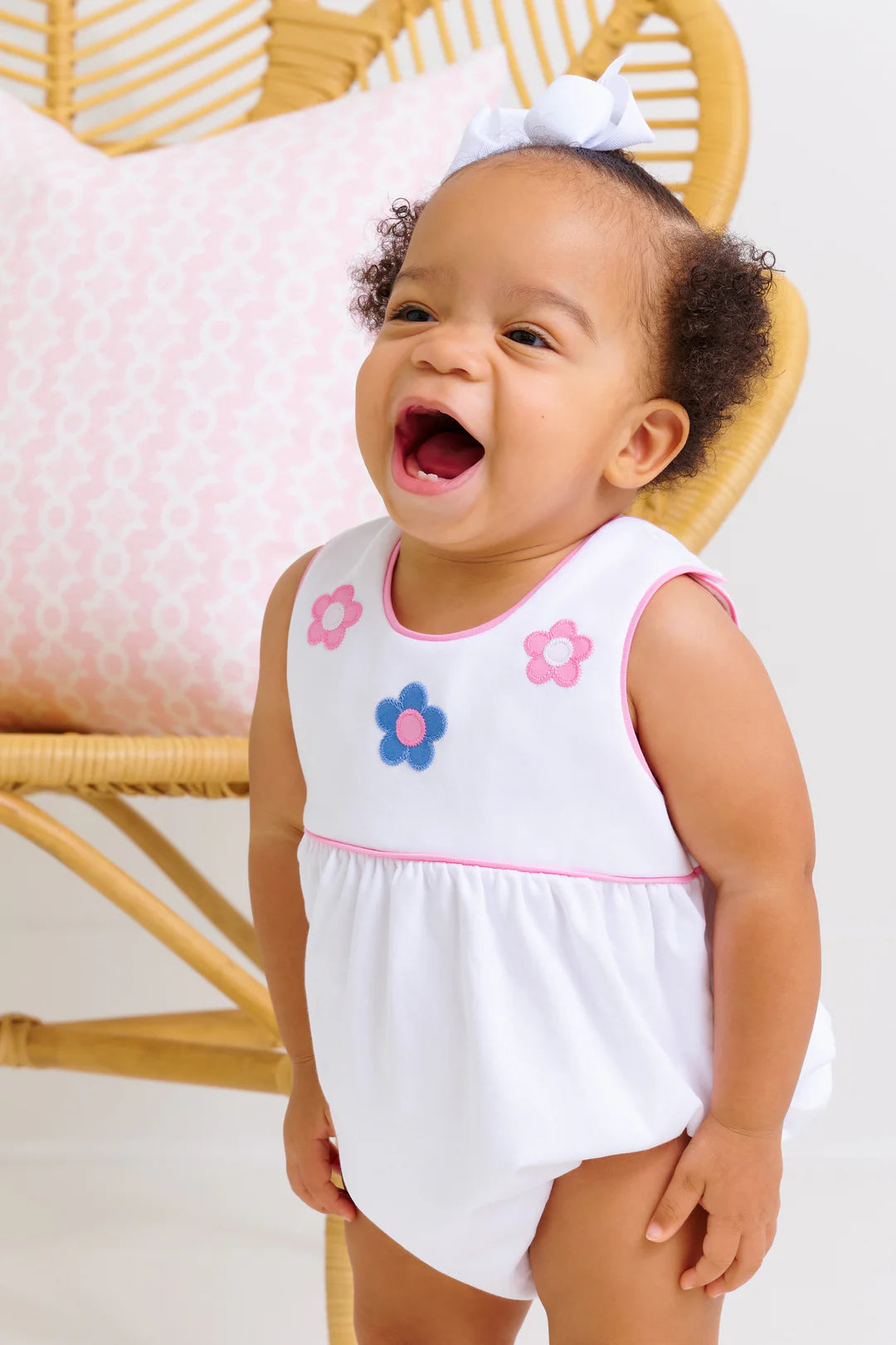 Brooksy Bubble Pima-Worth Ave White/Hamptons Hot Pink/Flowers