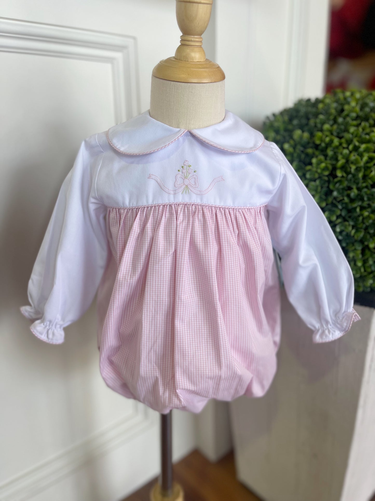 Pink Gingham Bow Bubble