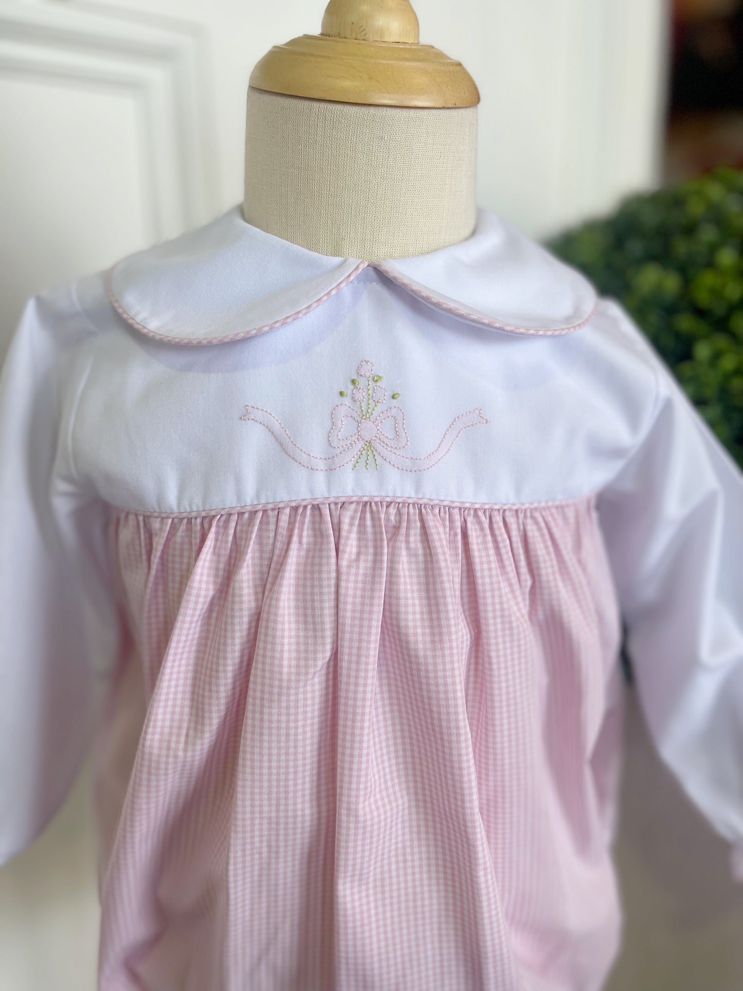 Pink Gingham Bow Bubble
