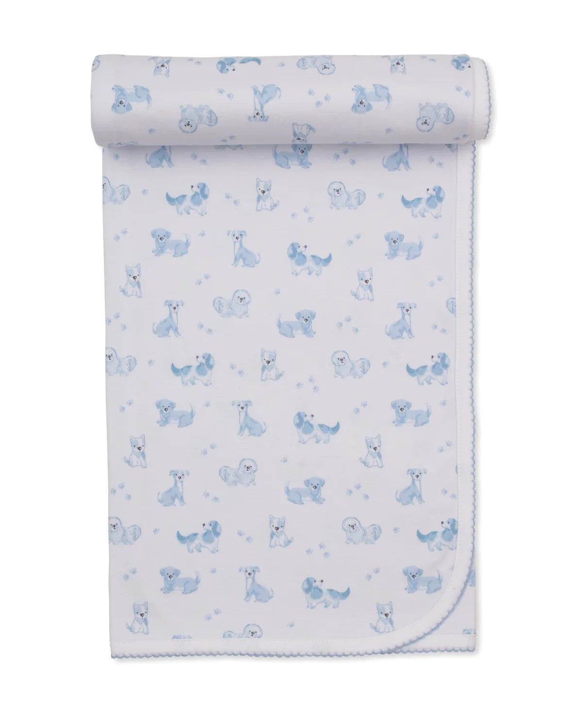Puppy Paws Blue Baby Blanket