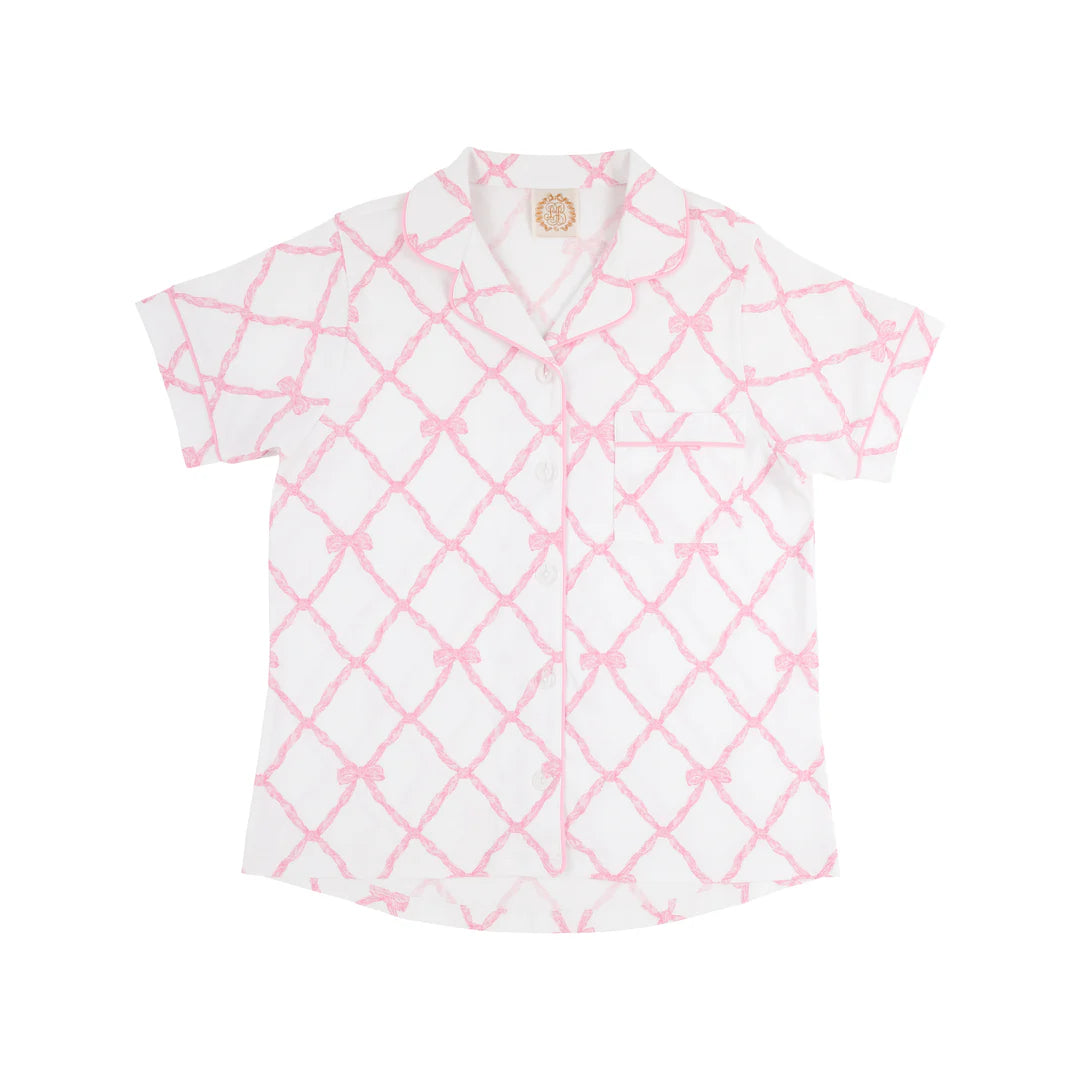 Women's Let Me Lounge Pajama Set-Pink Belle Meade Bow