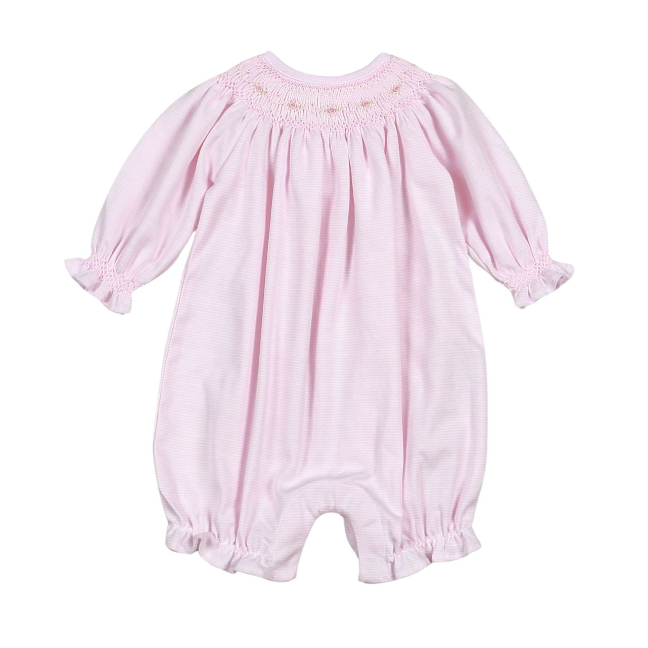 Blush Stripe Bishop Smocked Bubble