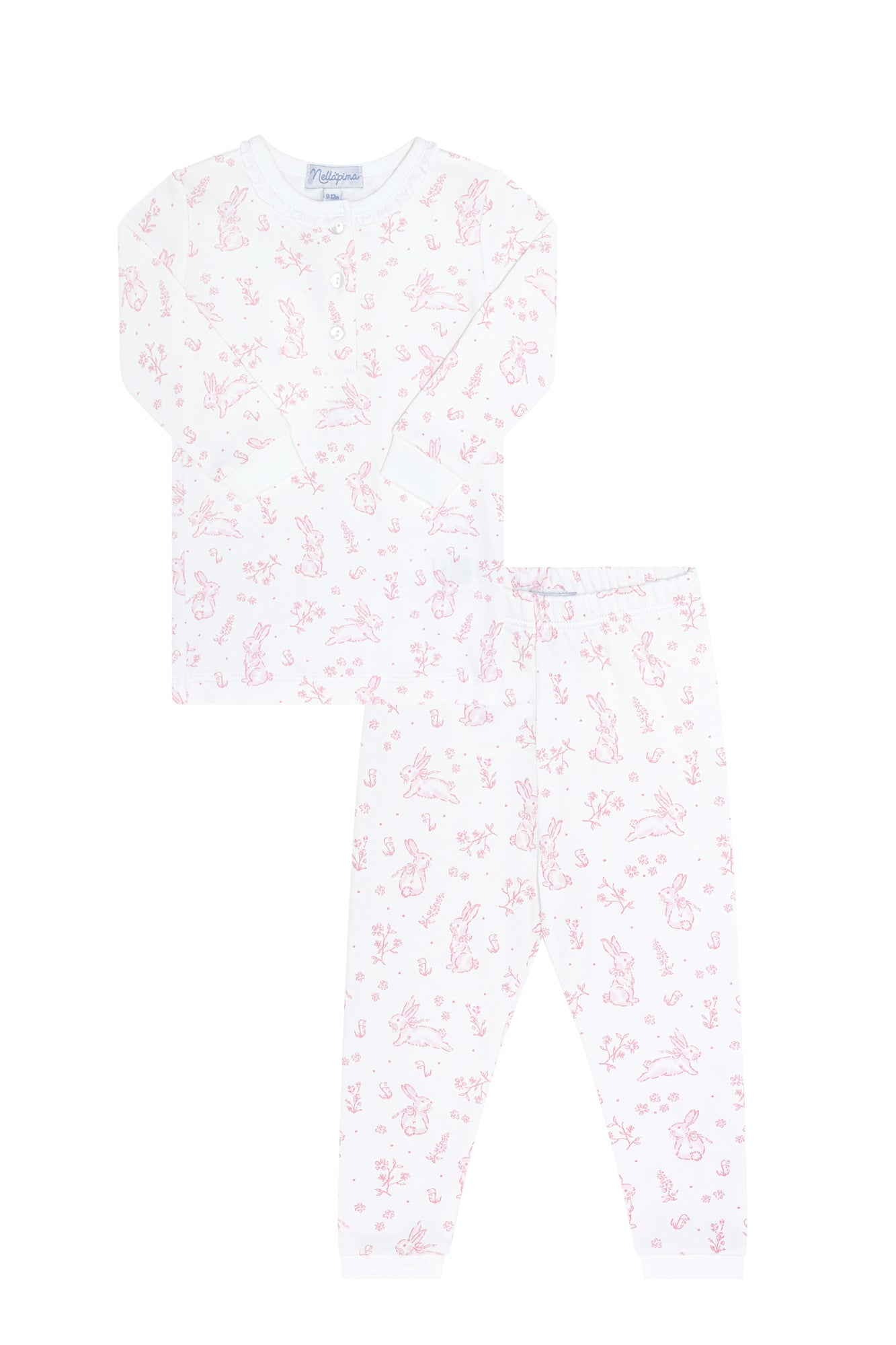 Pink Bunny Toile Pj Pant Set