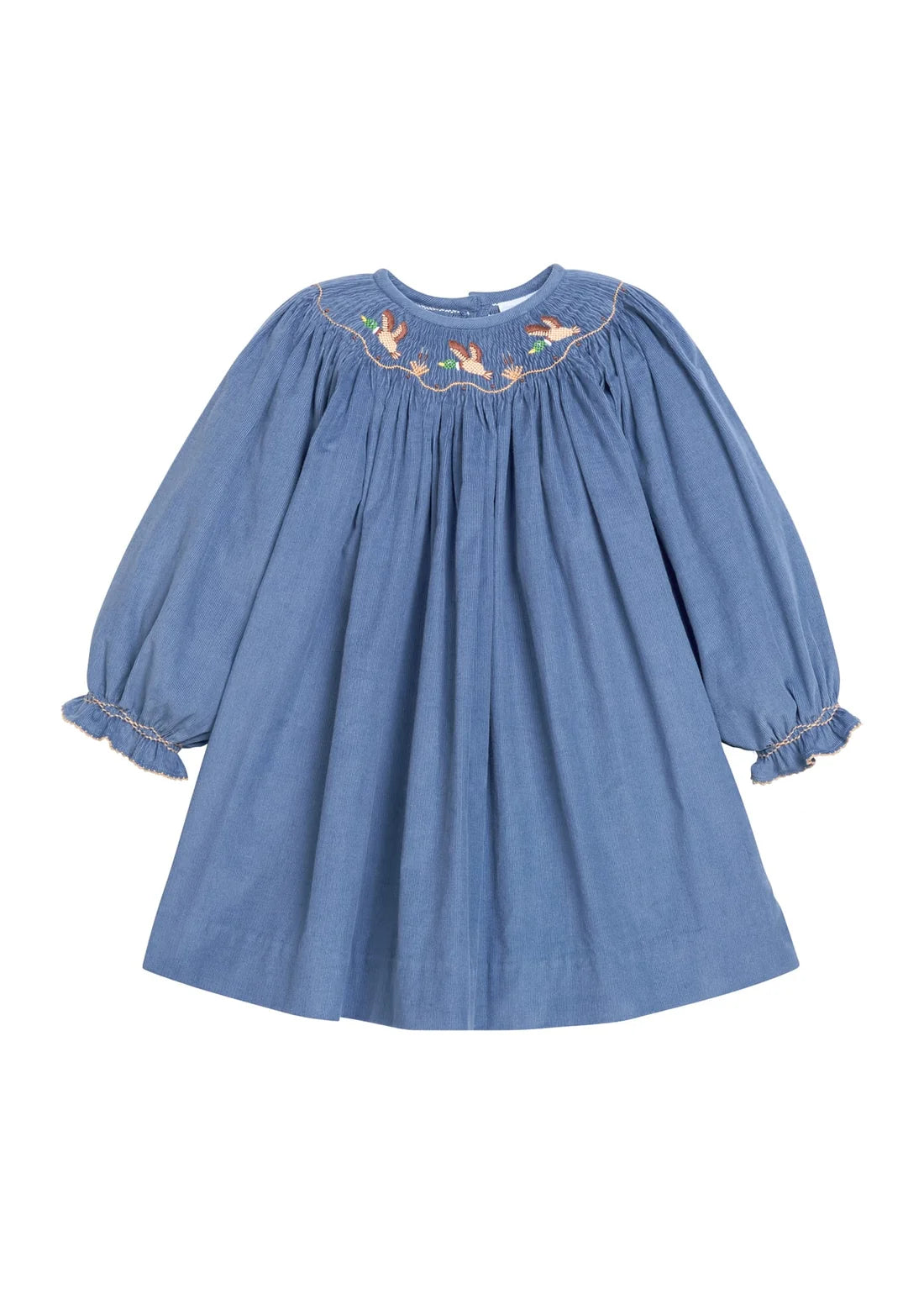 Flying Mallard Stormy Corduroy Smocked Bishop Dress
