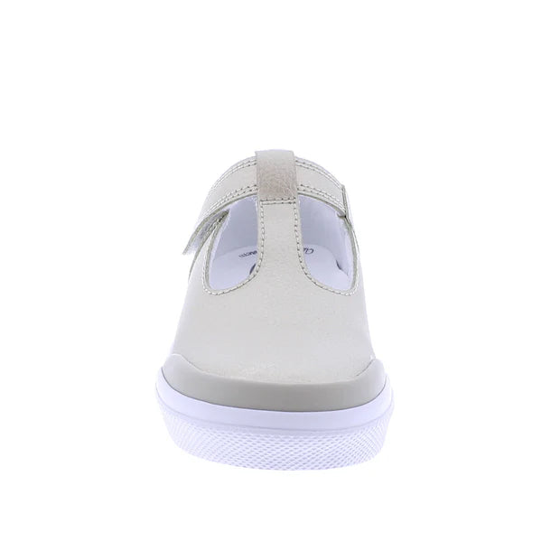 Drew Gold T-Strap Leather Sneaker