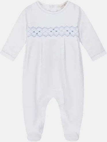 Summer Anchors Hand Smocked Footie