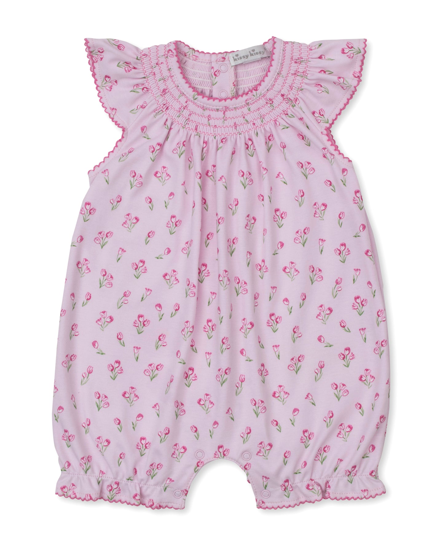 Timeless Tulips Pink Smocked Romper