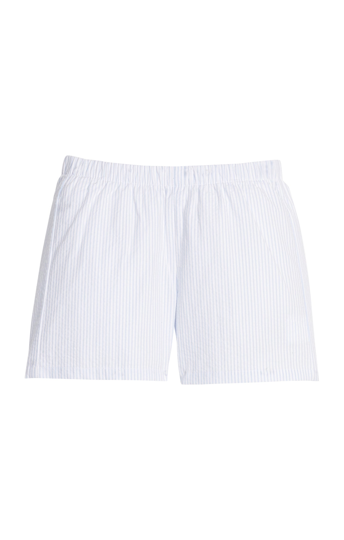 Basic Short-Light Blue Seersucker Striped
