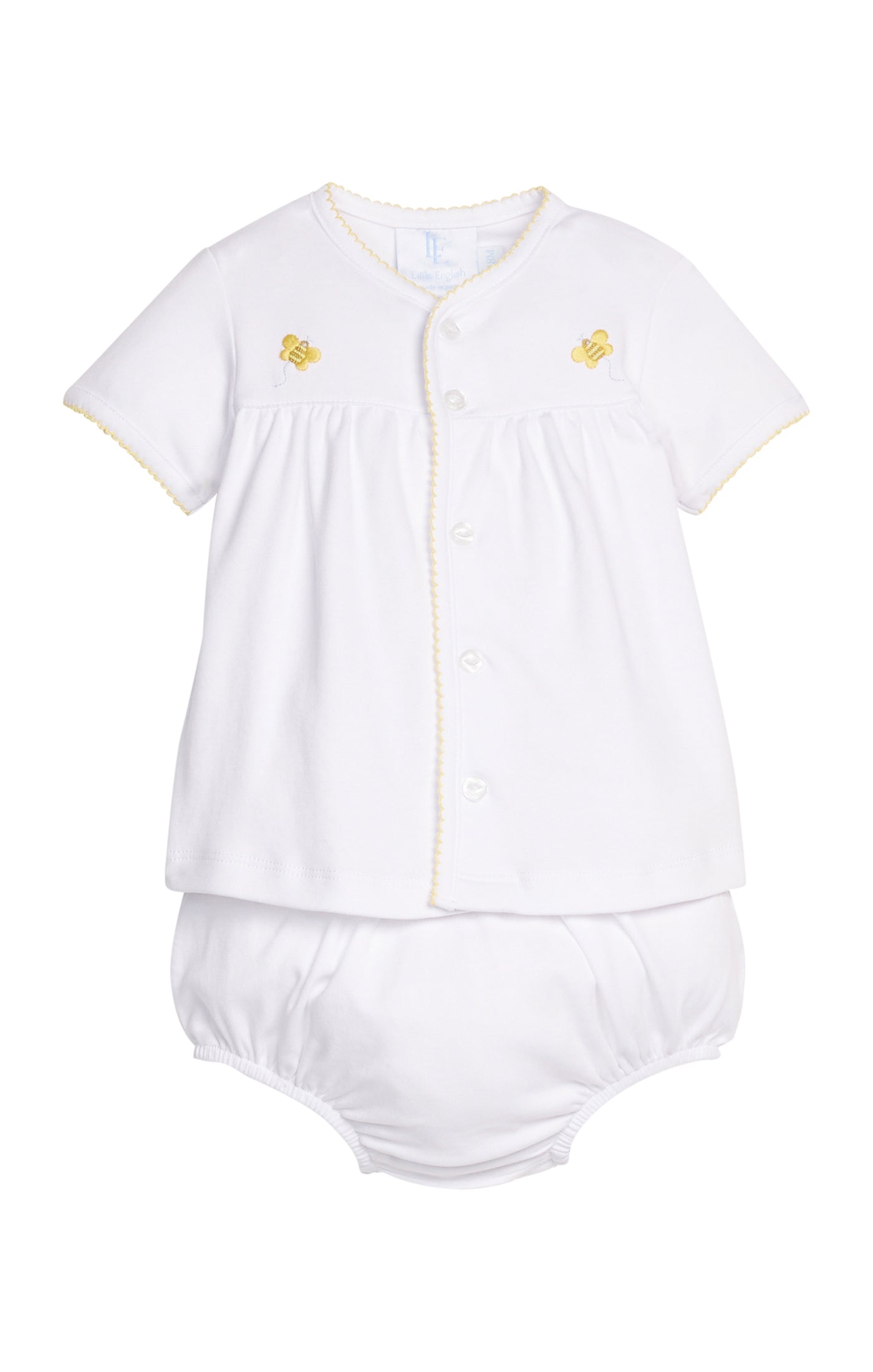 Pinpoint Layette Knit Set-Baby Bee