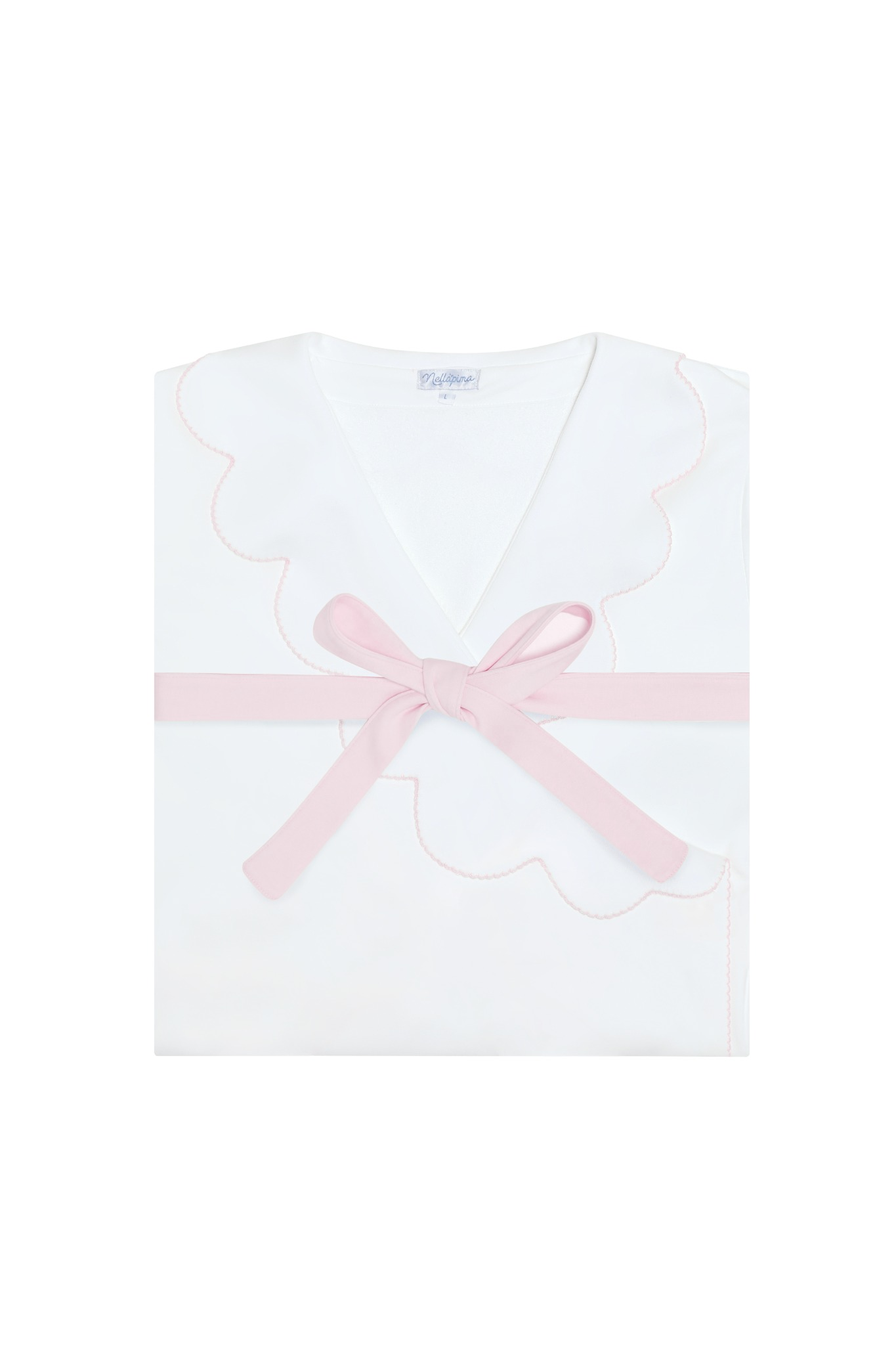 Nella Women's Robe-Pink Picot Trim