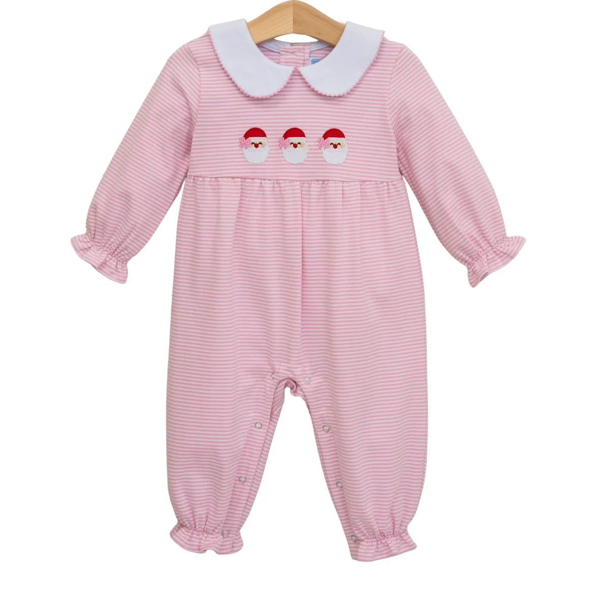 Santa Trio Pink Knit Romper