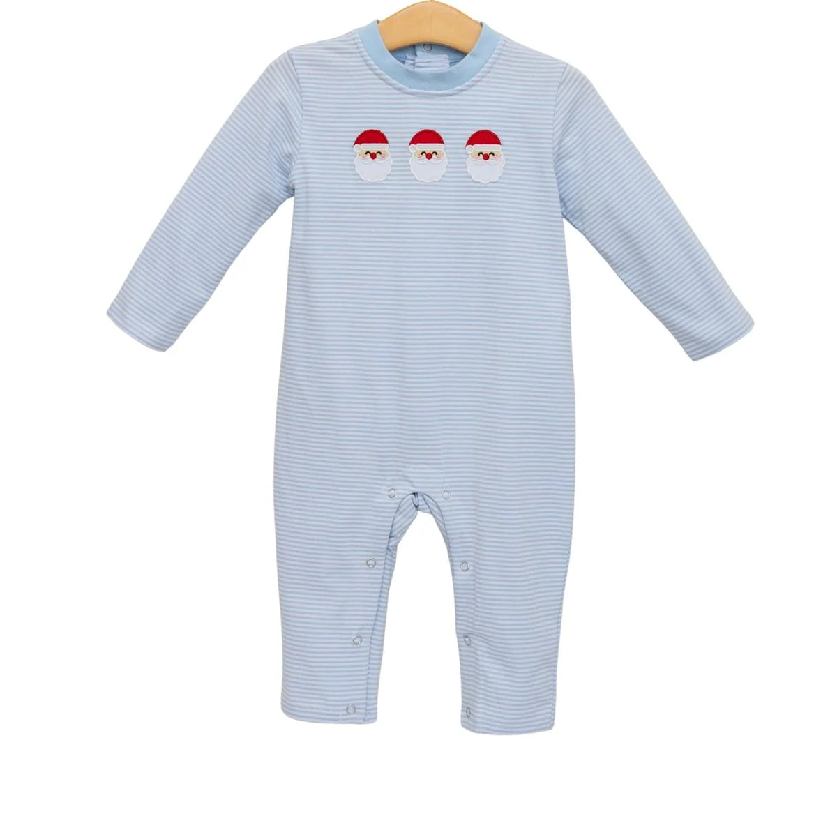 Santa Trio Blue Knit Romper