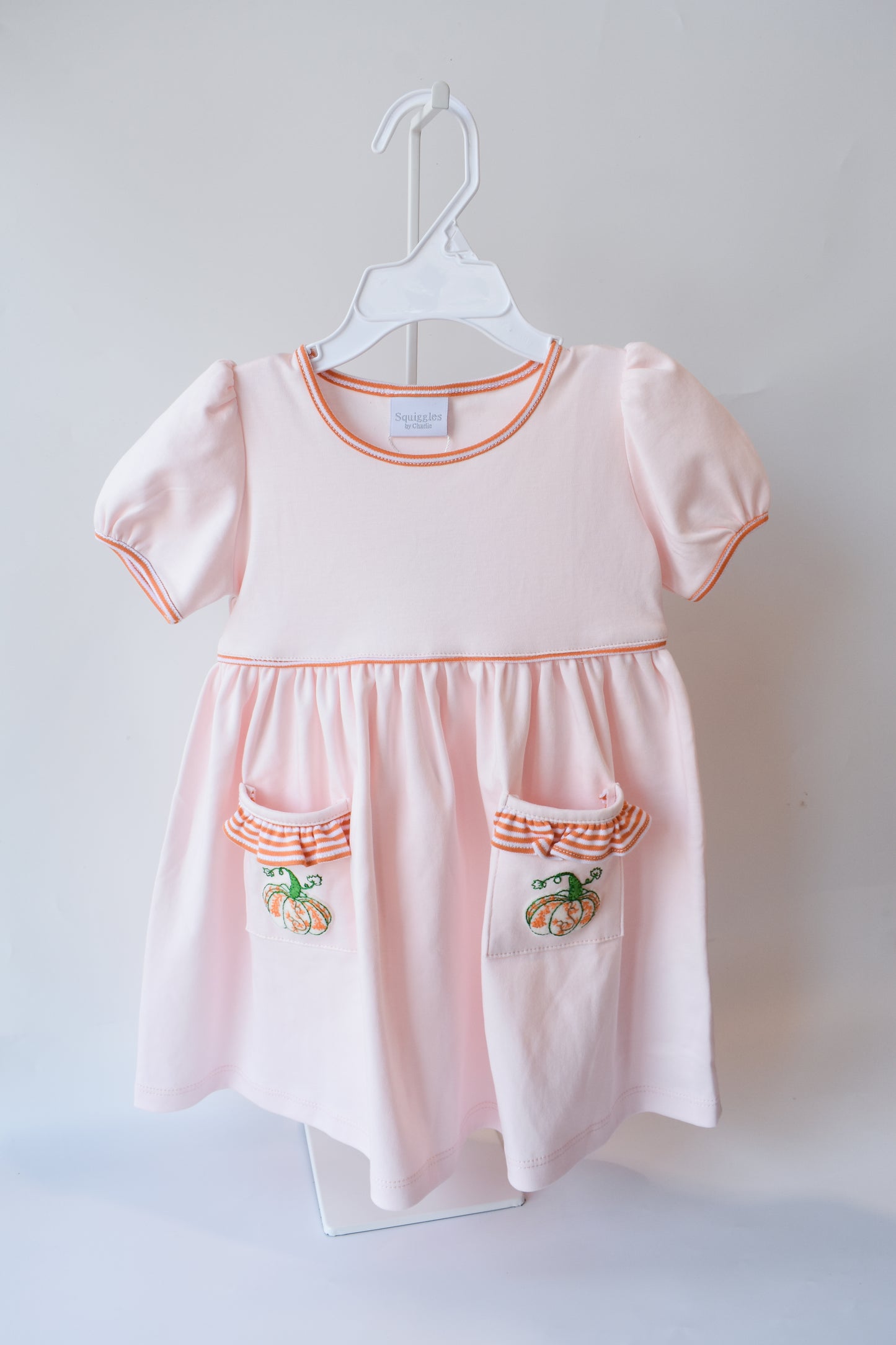 Pink Mini Pumpkin Pocket Dress