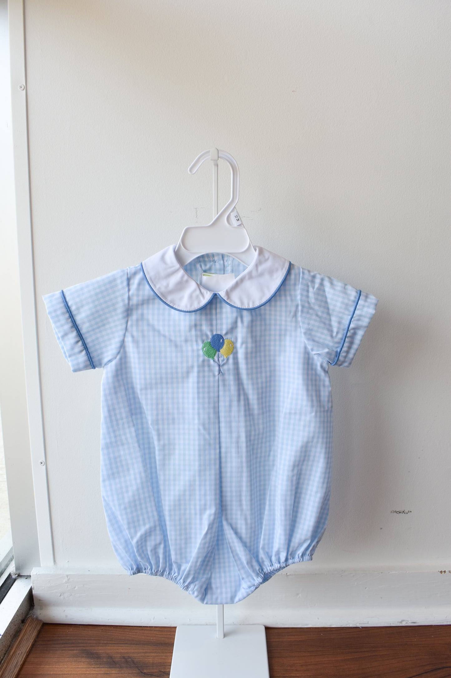 Edmund Blue Gingham Birthday Bubble