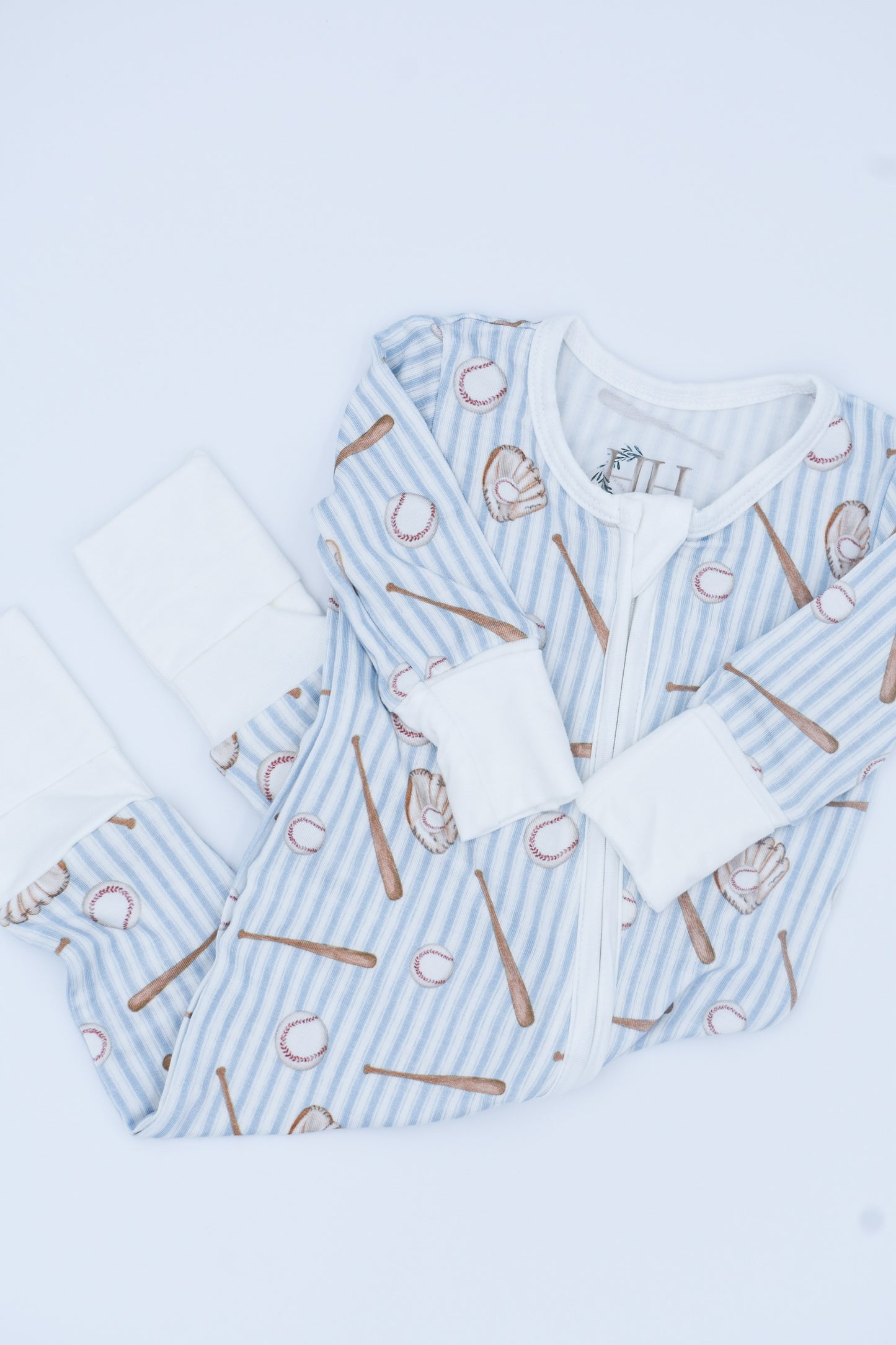 Batter Up Bamboo Zipper Romper