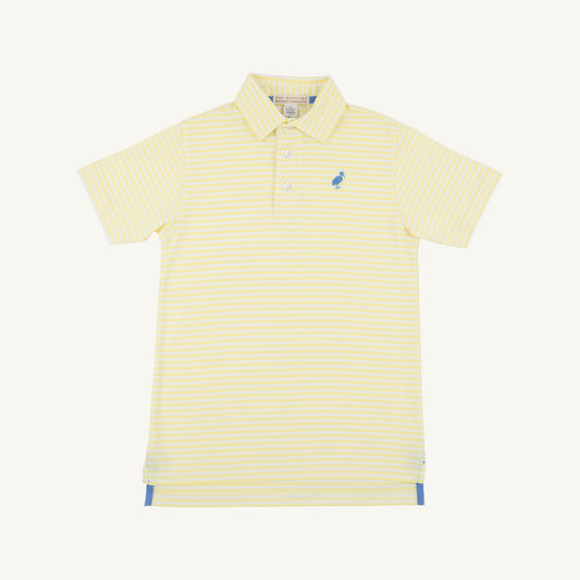 Prim & Proper Polo-Lake Worth Yellow Stripe