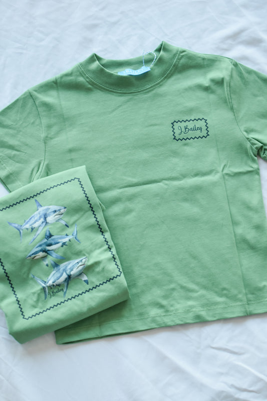 Short Sleeve Logo Tee-Sharks on Sage