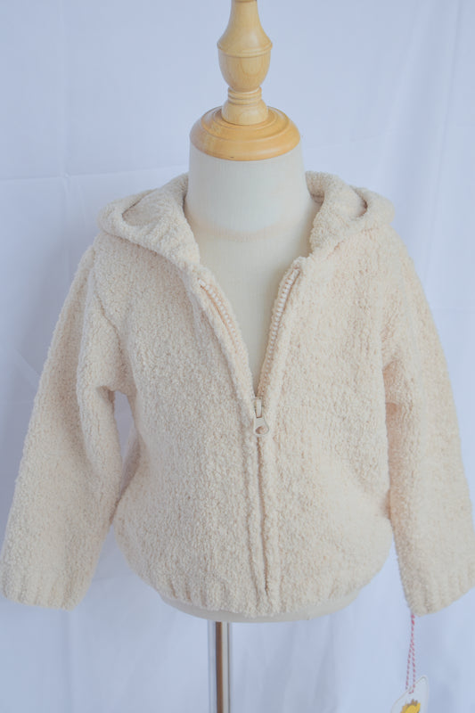 Puffy Pup Tan Chenille Hoodie