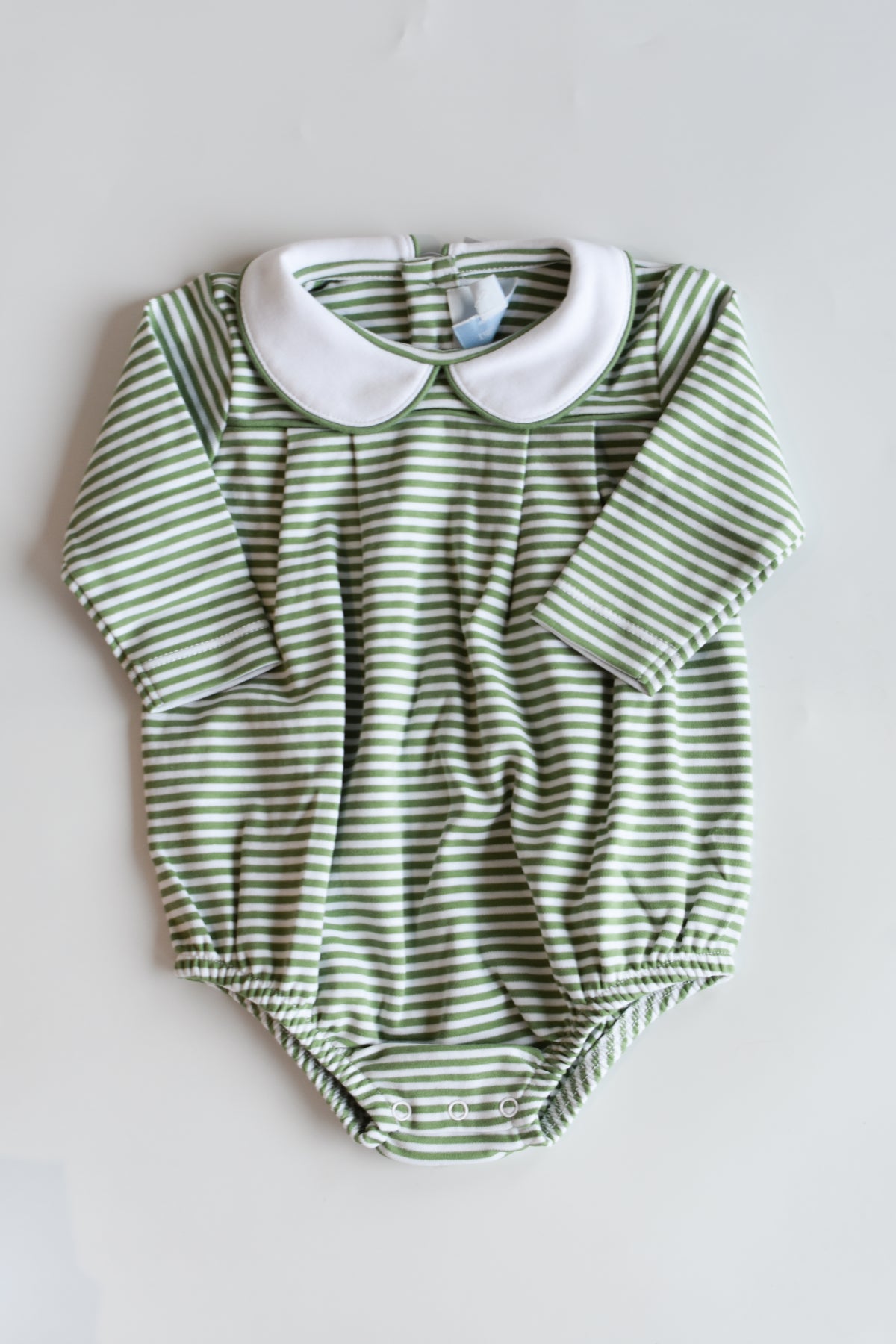 Pleated Peter Pan Bubble-Watercress Stripe